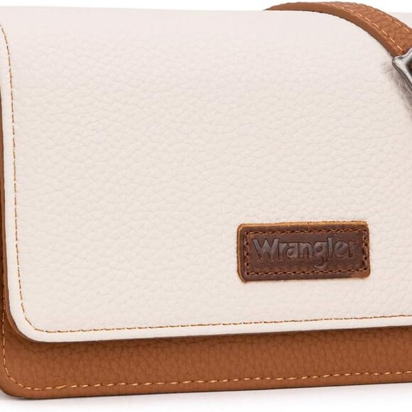 Wrangler Adjustable Crossbody Purse: Versatile Small Flap Bag in Tan/Brown - Picture 1 of 6